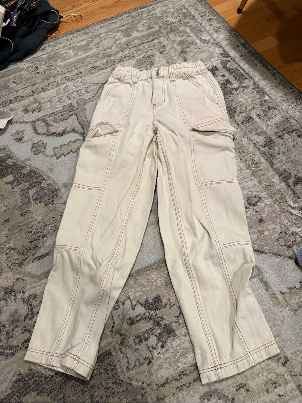 PacSun Cream Utility Cargo Jeans